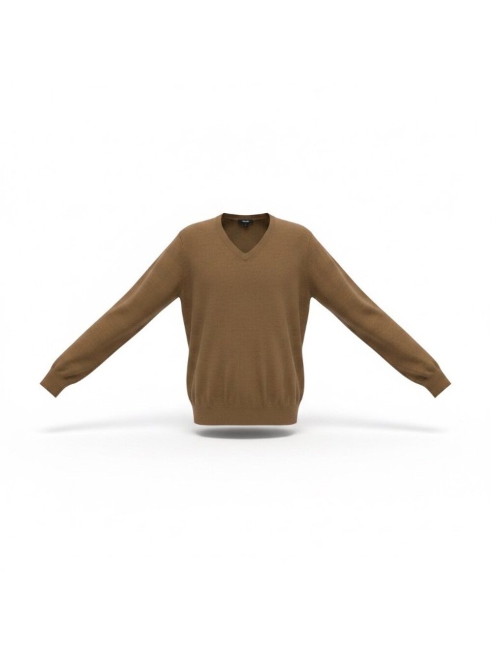Uniqlo Mens Brown Wool V-Neck Sweater Lightweight Long Sleeve Knit Pullover Sz M